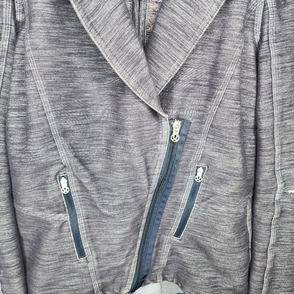 Lululemon Womens Ride On Blazer Jacket Heathered Blue Indigo Zip Up Pockets Sz 6 - Picture 2 of 14